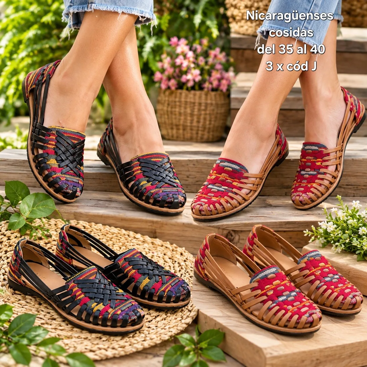 Sandalias planas Nicaragüenses para  dama # 2