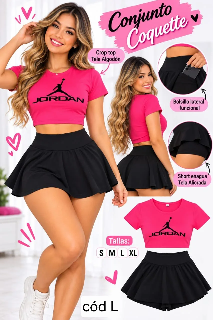 Conjuntos para dama joguer más crop top