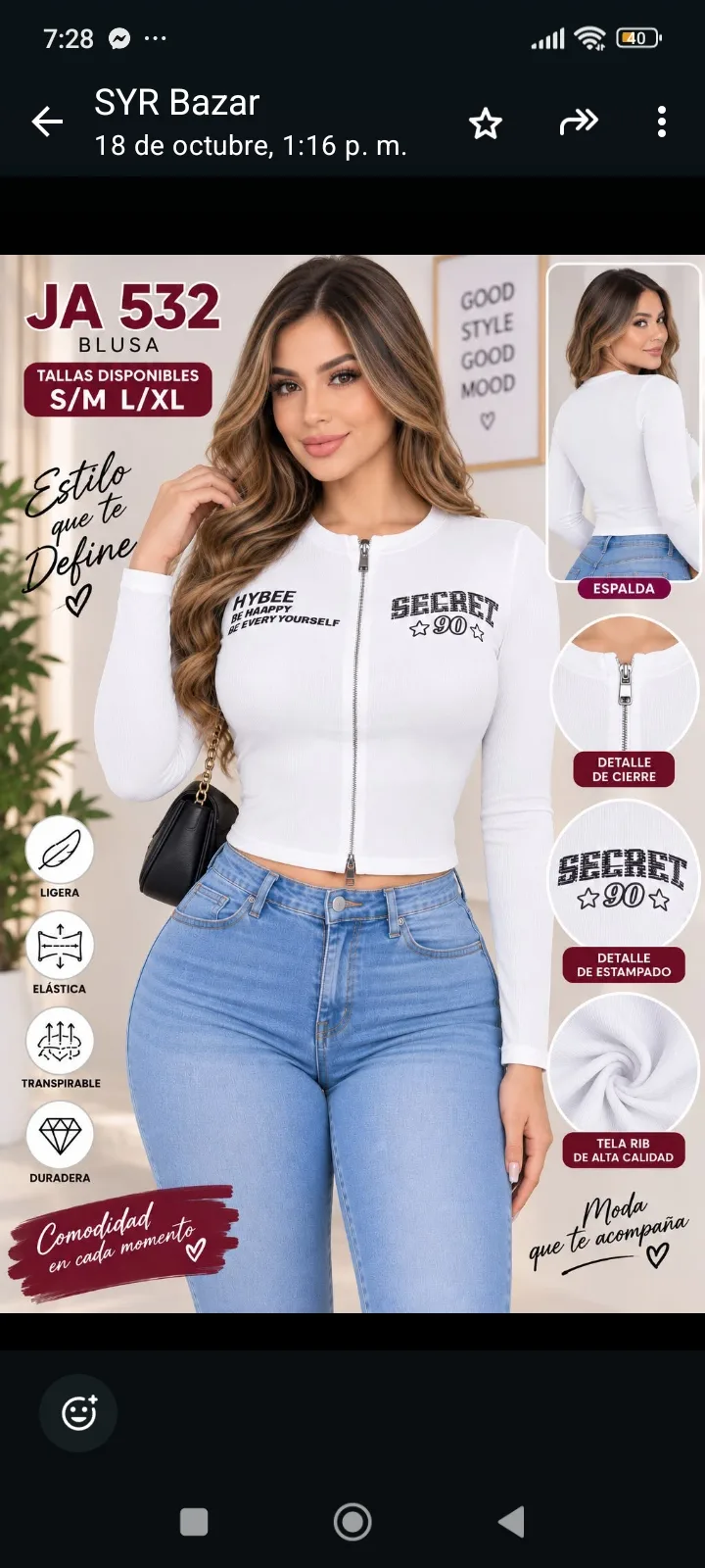 blusas manga larga